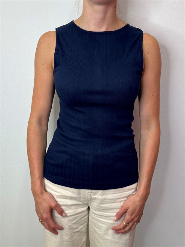 Nørgaard På Strøget NPS Tank Top Solid Colour, Marine